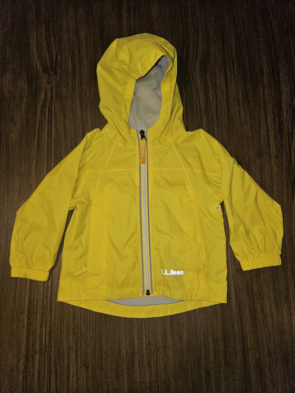 L.L. Bean Kids' Yellow Hooded Shell Jacket